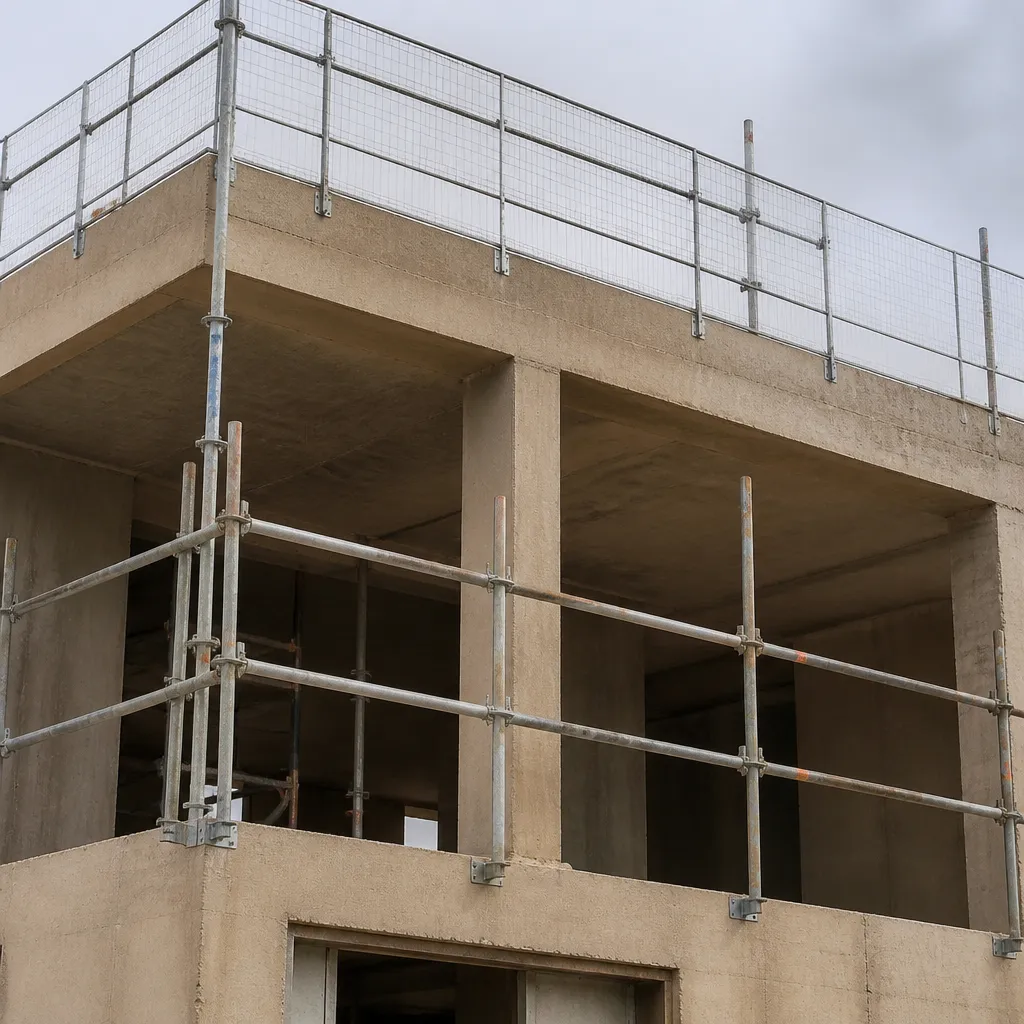 Structure et échafaudage d’un chantier de construction résidentiel
